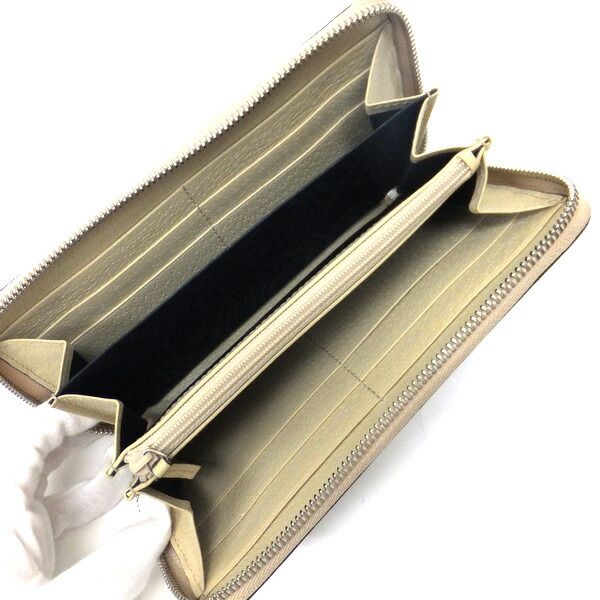 Gucci Off the Grid Zip Wallet Nylon Leather Blue Beige :blue