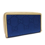 Gucci Off the Grid Zip Wallet Nylon Leather Blue Beige :blue