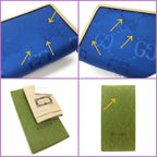 Gucci Off the Grid Zip Wallet Nylon Leather Blue Beige :blue