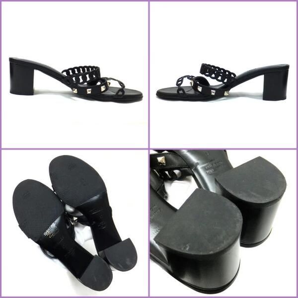 Hermes Sandals Aggaccio Leather Black 37