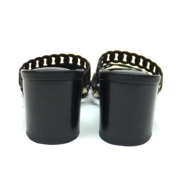 Hermes Sandals Aggaccio Leather Black 37