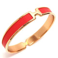 Hermes Bangle Olympe Epsom Pink Gold Plated Rose Texas Rose Texas X