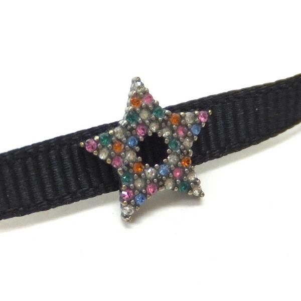 Dior Star Choker Antique Metal Black Multicolor D Porte Bonheur