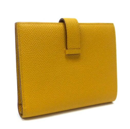 Hermes Bearn Compact Wallet Epsom Joan Ambre Silver : Joan Ambre X