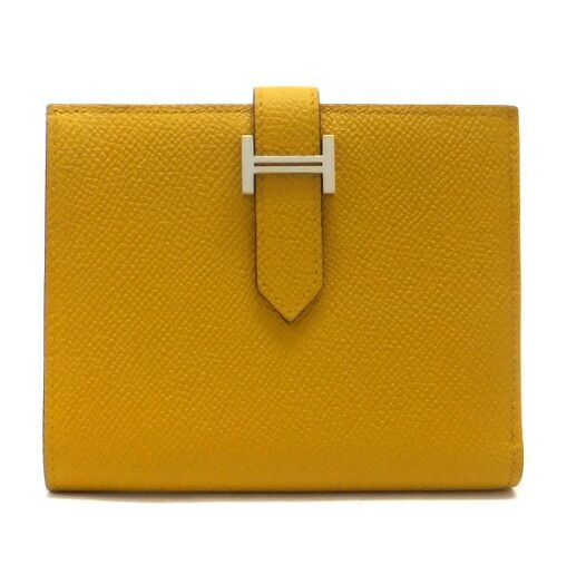 Hermes Bearn Compact Wallet Epsom Joan Ambre Silver : Joan Ambre X