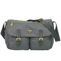 Prada Nylon Shoulder Bag Pochette Gray Outside]