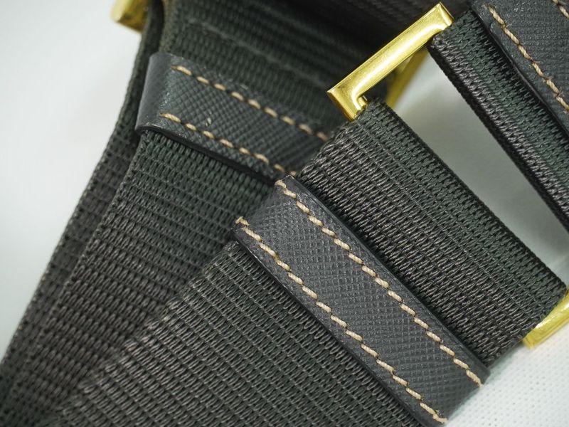 Prada Nylon Shoulder Bag Pochette Gray Outside]