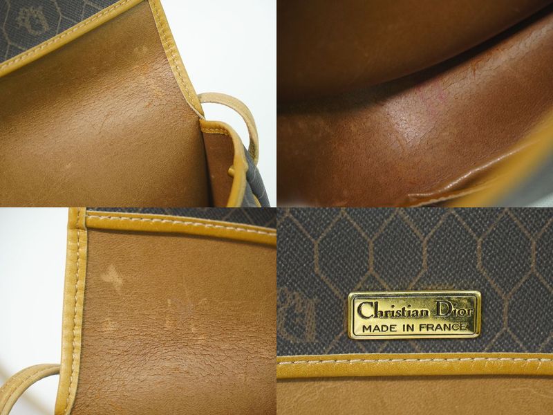 Dior Honeycomb Pattern Shoulder Bag Pochette Black Outside]