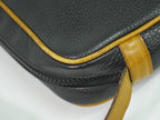Celine Leather Shoulder Bag Pochette Black Outside]