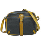 Celine Leather Shoulder Bag Pochette Black Outside]