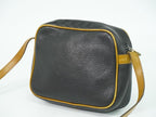 Celine Leather Shoulder Bag Pochette Black Outside]