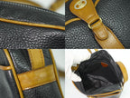 Celine Leather Shoulder Bag Pochette Black Outside]