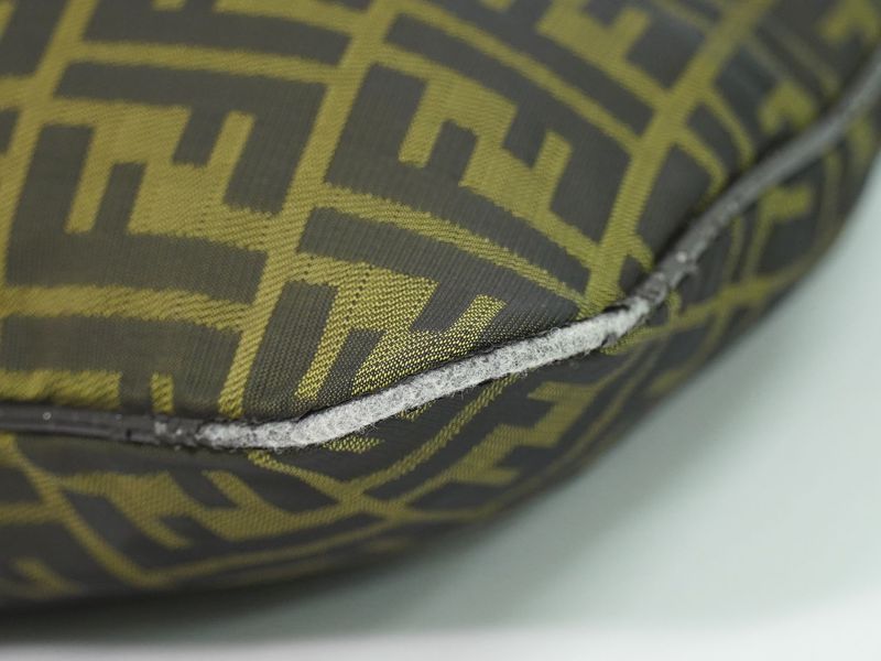 Fendi Zucca Shoulder Bag Canvas Brown Outside]