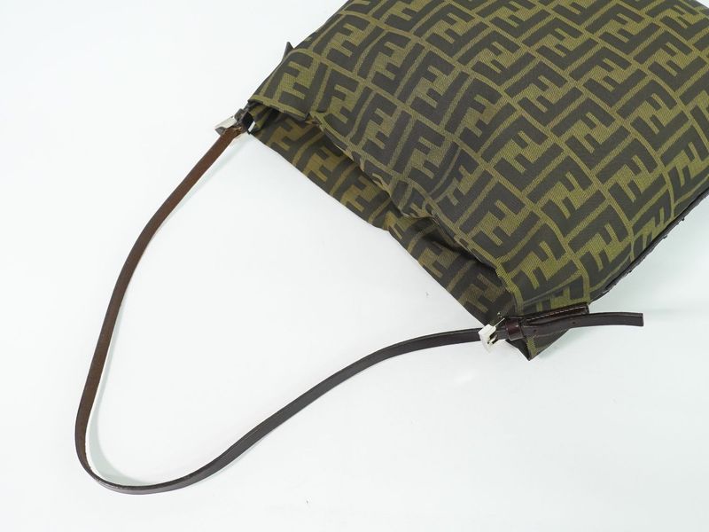 Fendi Zucca Shoulder Bag Canvas Brown Outside]