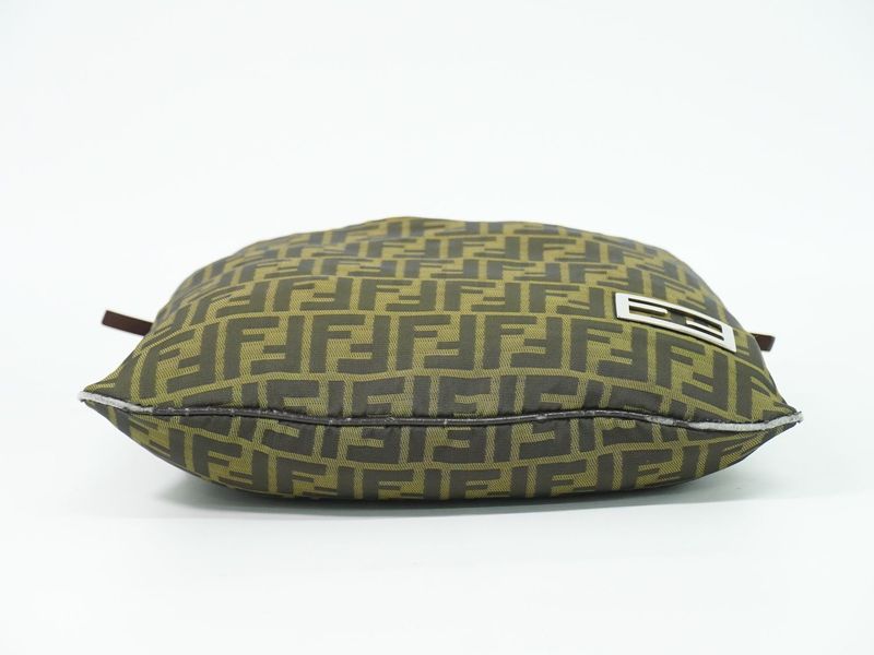 Fendi Zucca Shoulder Bag Canvas Brown Outside]