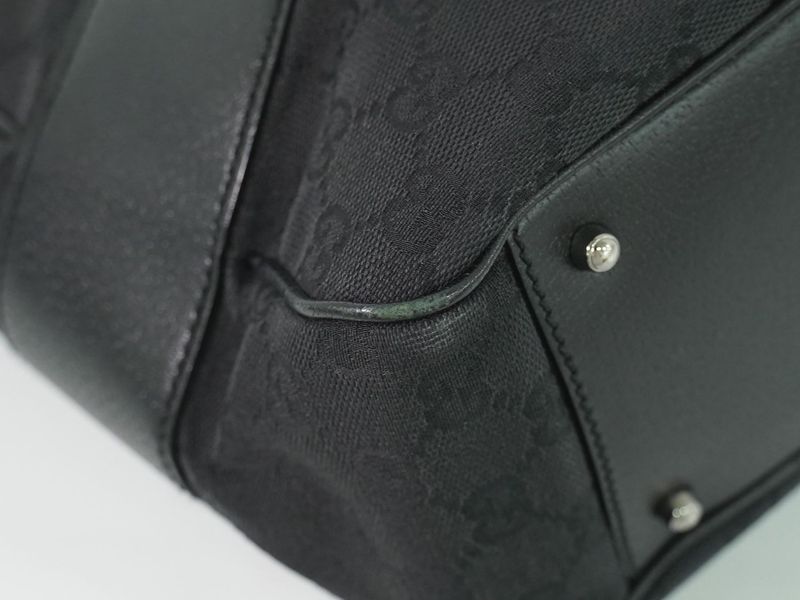Gucci GG Canvas Tote Black Outside]