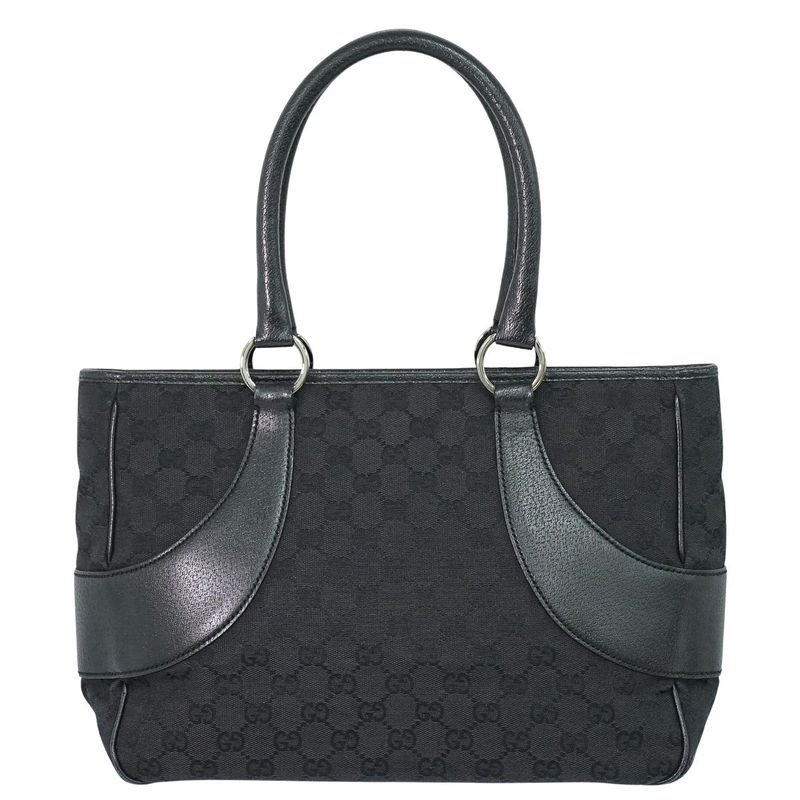 Gucci GG Canvas Tote Black Outside]