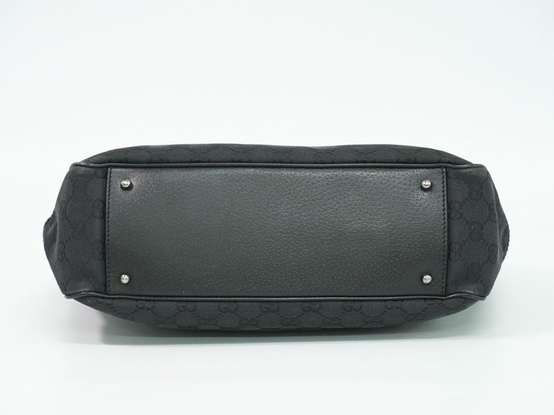 Gucci GG Canvas Tote Black Outside]