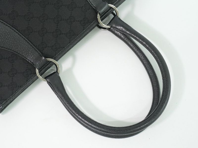 Gucci GG Canvas Tote Black Outside]