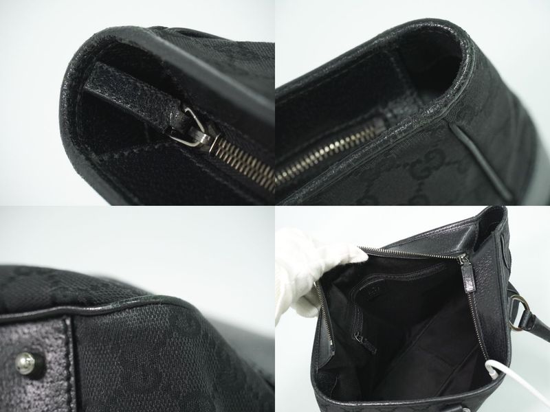 Gucci GG Canvas Tote Black Outside]