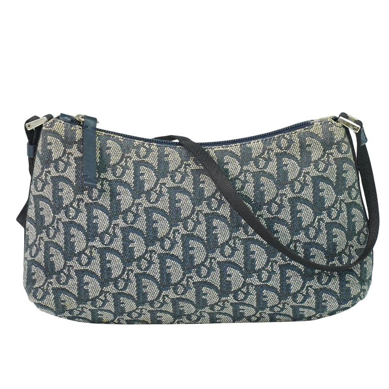 Dior Trotter Shoulder Bag Canvas Navy Outside]
