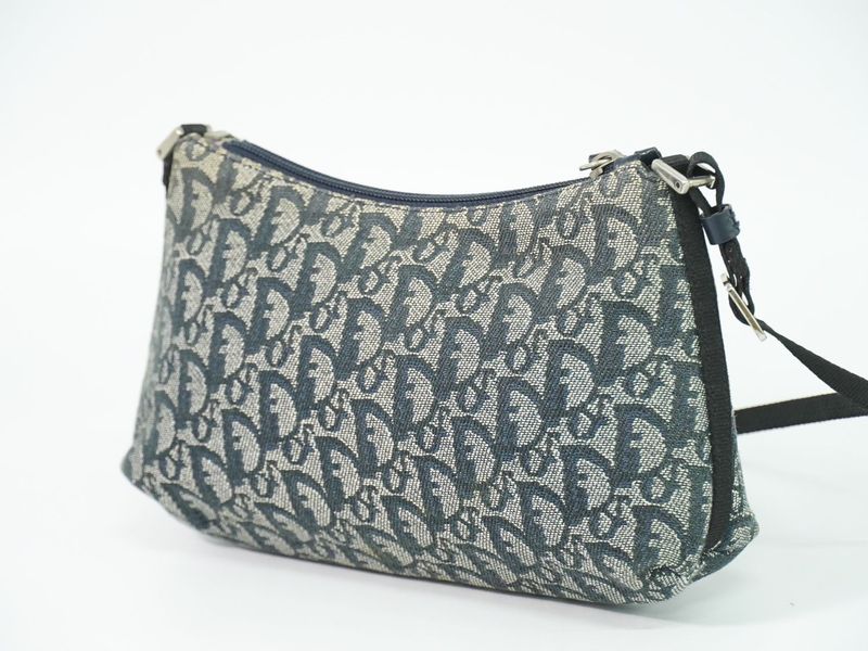 Dior Trotter Shoulder Bag Canvas Navy Outside]