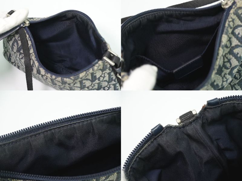 Dior Trotter Shoulder Bag Canvas Navy Outside]