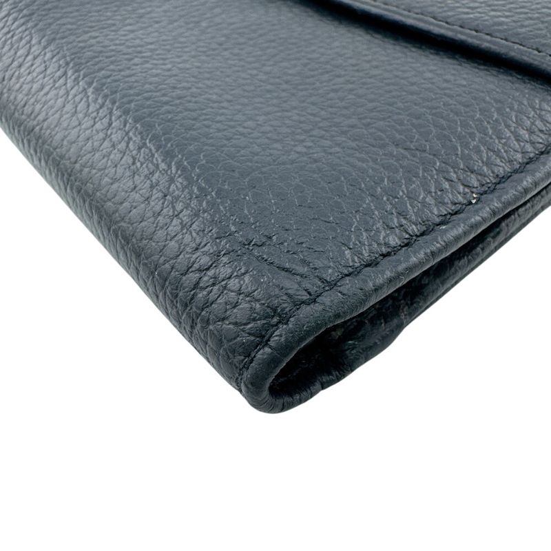 Celine Circle Logo Trifold Wallet Navy Red