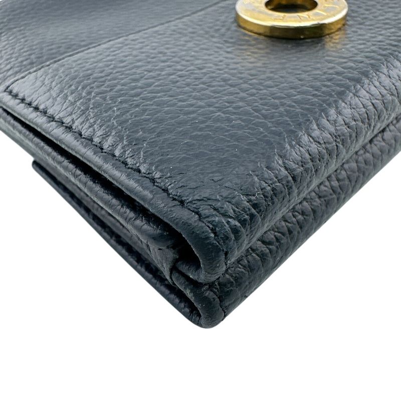 Celine Circle Logo Trifold Wallet Navy Red