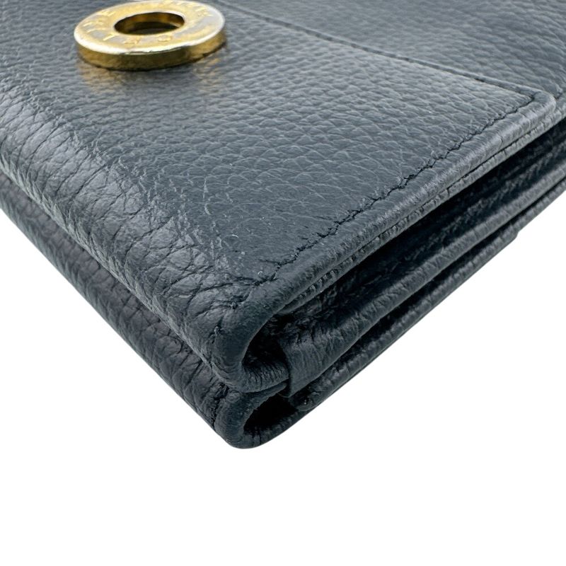 Celine Circle Logo Trifold Wallet Navy Red