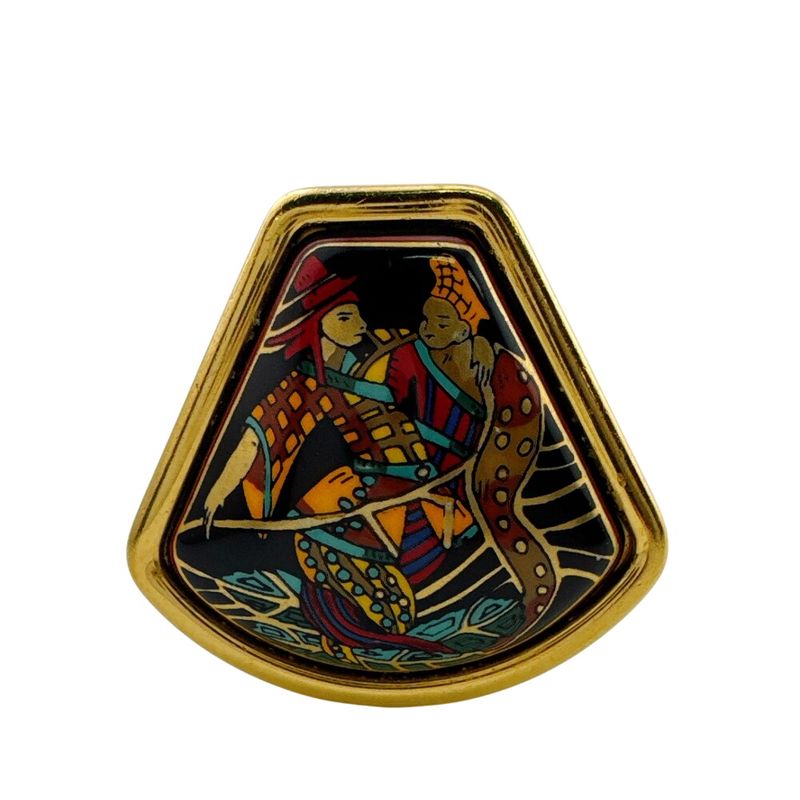 Hermes Only One Side Enamel Earrings
