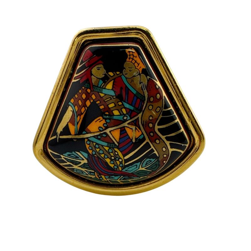 Hermes Only One Side Enamel Earrings