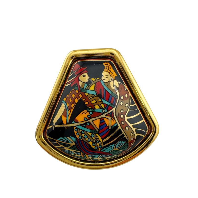 Hermes Only One Side Enamel Earrings