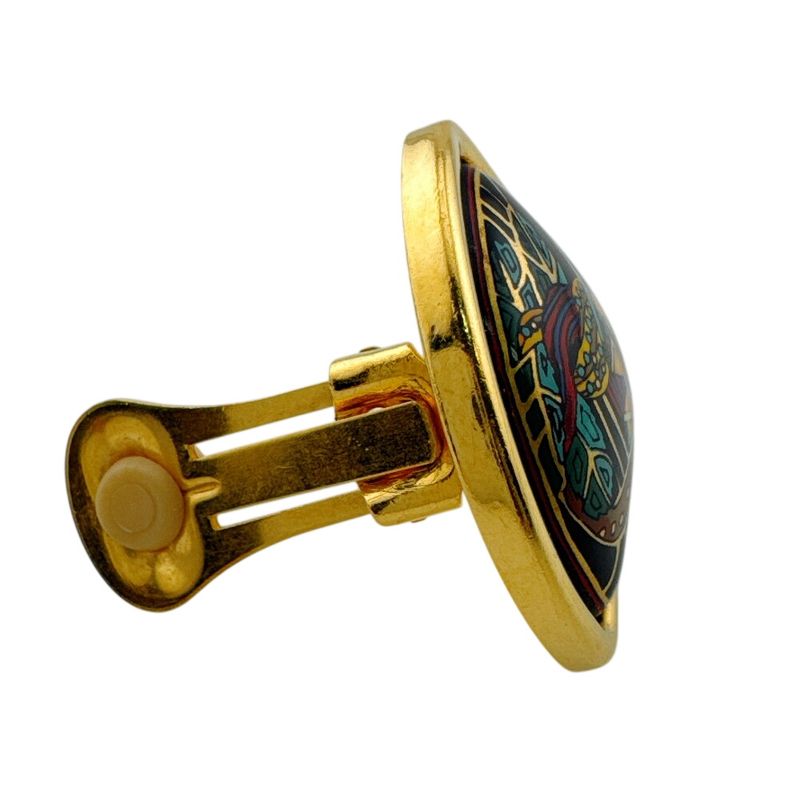 Hermes Only One Side Enamel Earrings