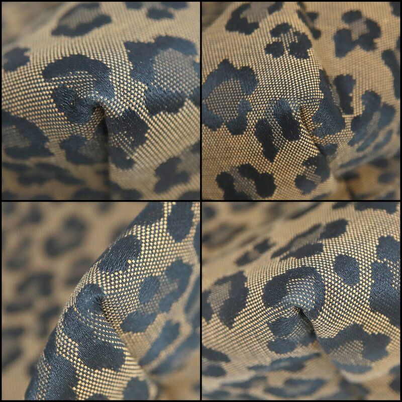 Fendi Tote Leopard Brown Red Canvas Leather X