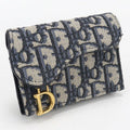 Dior Blue Mukado Holder Saddle Business Card Oblique Credit