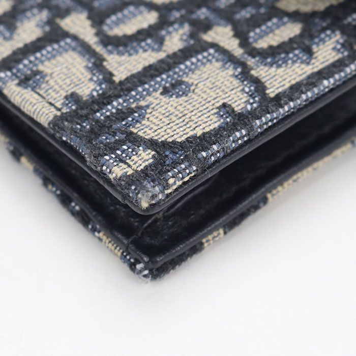 Dior Blue Mukado Holder Saddle Business Card Oblique Credit