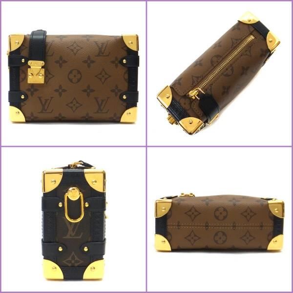 Louis Vuitton Side Trunk PM Shoulder Bag Monogram Reverse Brown