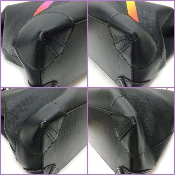 Louis Vuitton Steamer PM Shoulder Bag Taiga Canvas Black Rainbow X Rainbow