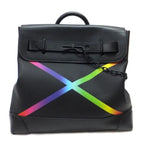 Louis Vuitton Steamer PM Shoulder Bag Taiga Canvas Black Rainbow X Rainbow
