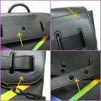 Louis Vuitton Steamer PM Shoulder Bag Taiga Canvas Black Rainbow X Rainbow
