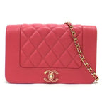 Chanel Chain Wallet Quilted Lambskin Pink Gold 8 Digits 19 X