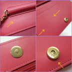 Chanel Chain Wallet Quilted Lambskin Pink Gold 8 Digits 19 X