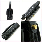 Chanel Double Face Bag 26 Quilted Patent Leather Black Gold