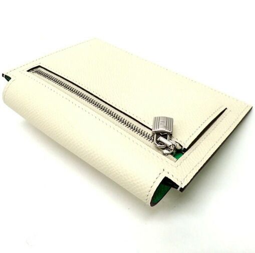 Hermes Kelly Pocket Compact Tricolor Wallet Epsom Valfiz Nata Veil Comic