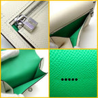 Hermes Kelly Pocket Compact Tricolor Wallet Epsom Valfiz Nata Veil Comic