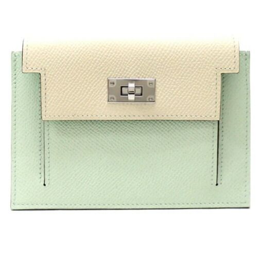 Hermes Kelly Pocket Compact Tricolor Wallet Epsom Valfiz Nata Veil Comic