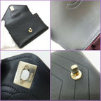 Chanel Chain Belt Pouch Shoulder Bag Calf Leather Black Gold 8 X