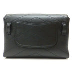 Chanel Chain Belt Pouch Shoulder Bag Calf Leather Black Gold 8 X