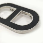 Hermes Brooch Chaine D'ancre Black Silver